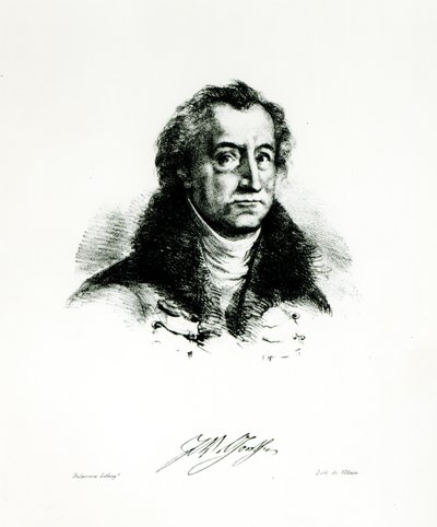 Johann Wolfgang Goethe (1749-1831) engraved by Delacroix by Villain